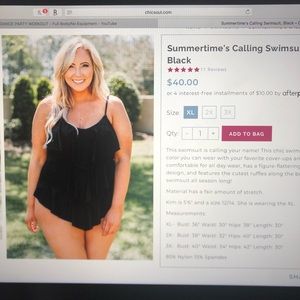 Black ruffled plus size swim suit